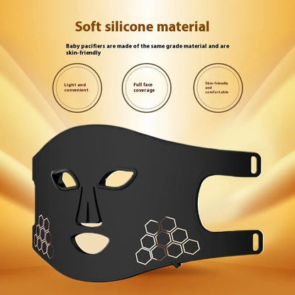 Black LED photon beauty mask for face and neck light therapy treatment at home