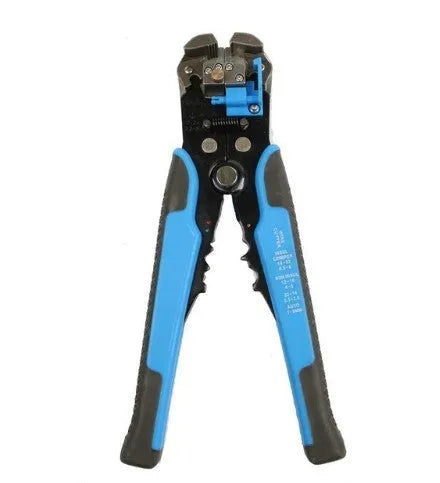 Yellow automatic cable wire stripper crimping plier tool with adjustment screw for 10-24 AWG wires