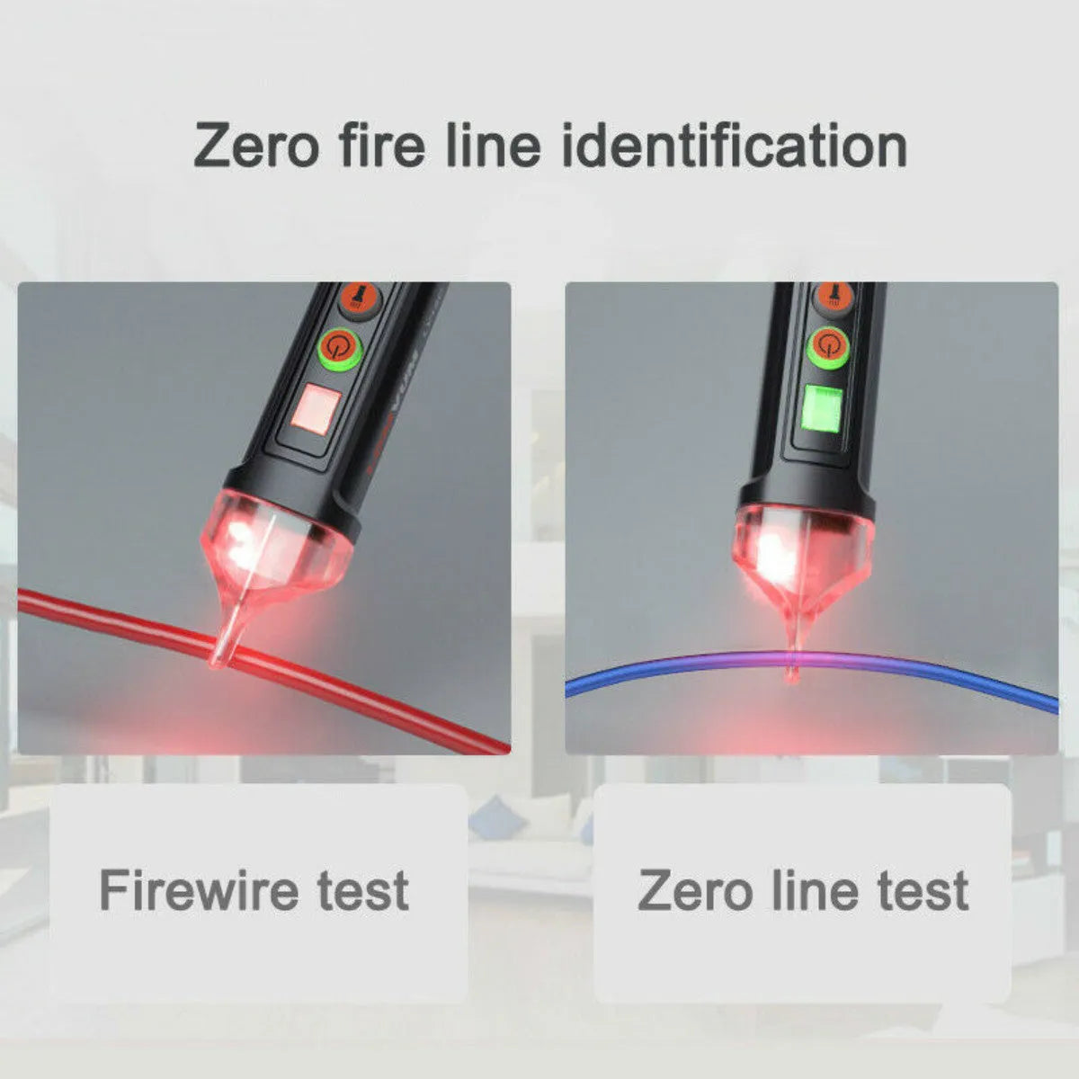 Black intelligent checkpoint test pencil for AC voltage line detection with sound and light indicators