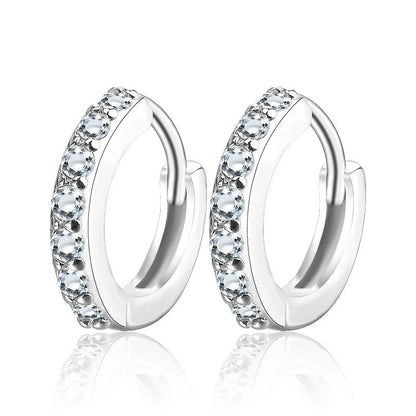 Elegant sterling silver diamond needle earrings for women