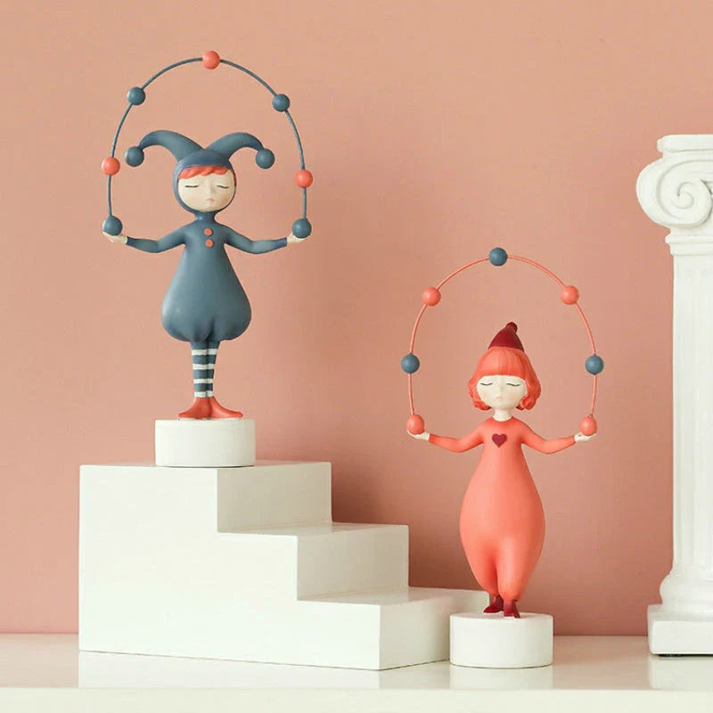 Beautifully sculpted resin elf figurine ornaments with intricate details, perfect for adding a touch of whimsical woodland charm to your home decor