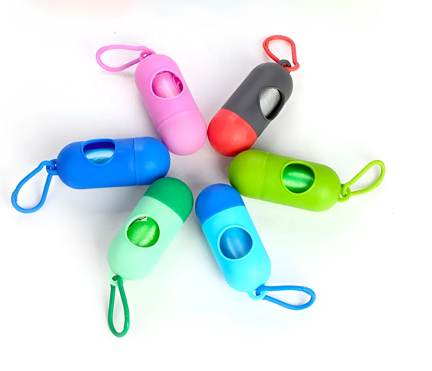 Coloured dog waste bags for pet cleanup measuring 22.5 by 30 centimetres