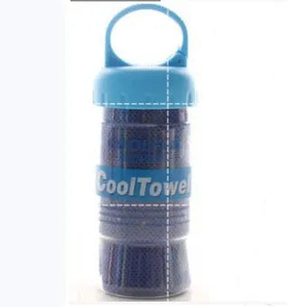 Microfiber sports cooling towel in various colours showing 30x100cm dimensions