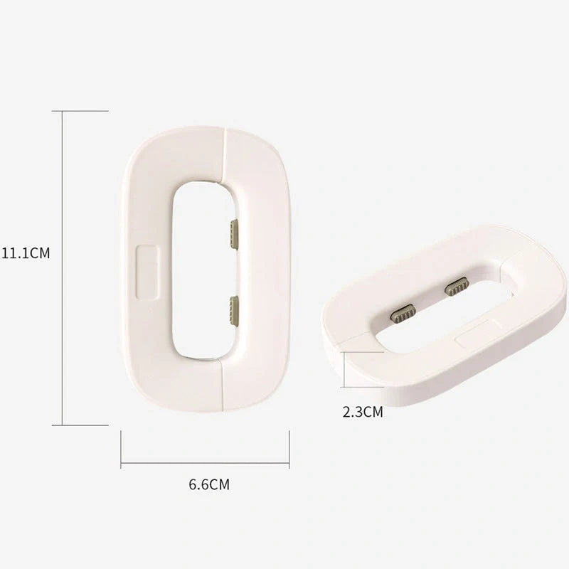 Child safety refrigerator lock for baby-proofing cabinets in white and grey