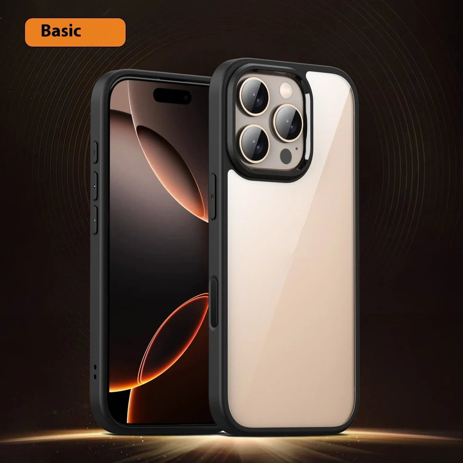 Light colour transparent magnetic protective case for iPhone 16 series phones showing airbag design.