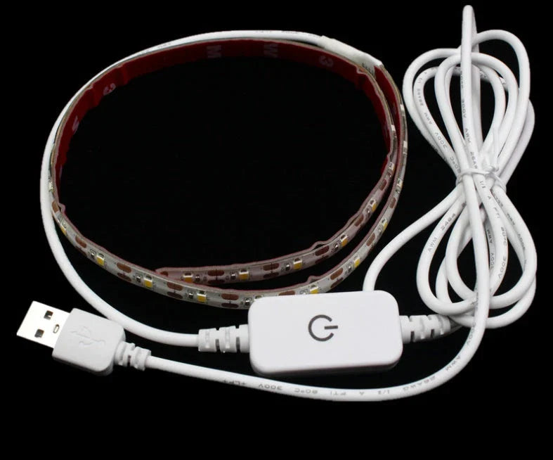 Customizable sewing machine LED light bar with touch-sensitive dimming controls for precise illumination