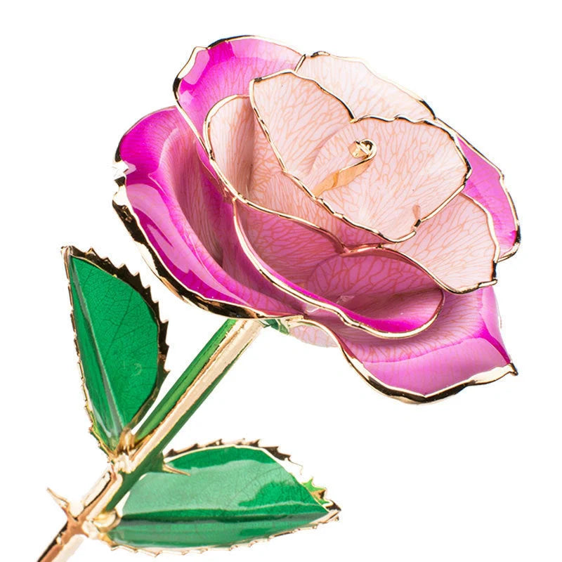 24K gold-plated rose flower in elegant gift box for Valentine's Day