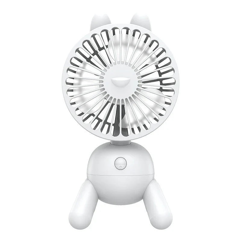 Compact portable USB-powered desktop cooling fan with adjustable airflow and shaking head
