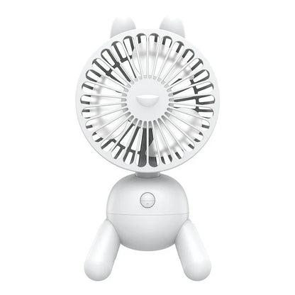 Compact portable USB-powered desktop cooling fan with adjustable airflow and shaking head