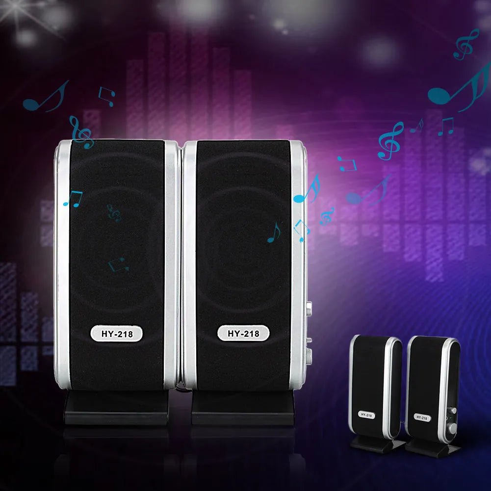 Black USB-powered mini notebook speaker for laptops with portable design