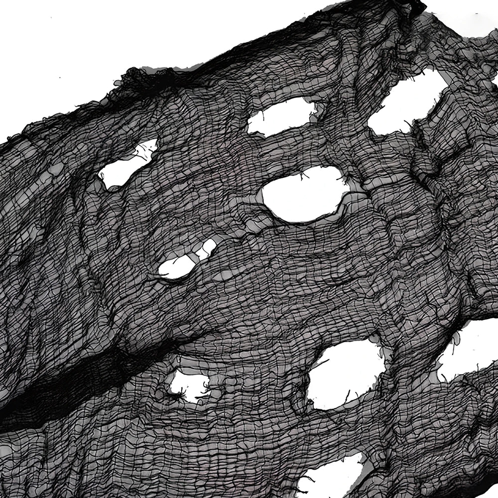 Black polyester gauze stage backdrop, 76cm width, lengths 180cm to 400cm for Halloween decorations