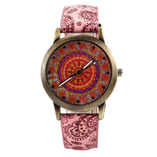 Creative Fashion Kaleidoscope Quartz Watch with PU strap and unique design