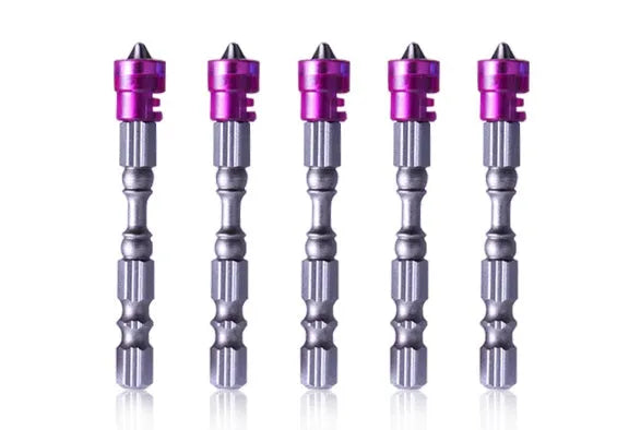 Magnetic driver drill bit with 6.35mm hex shank, 65mm length, 10mm head, chrome vanadium steel, blue colour