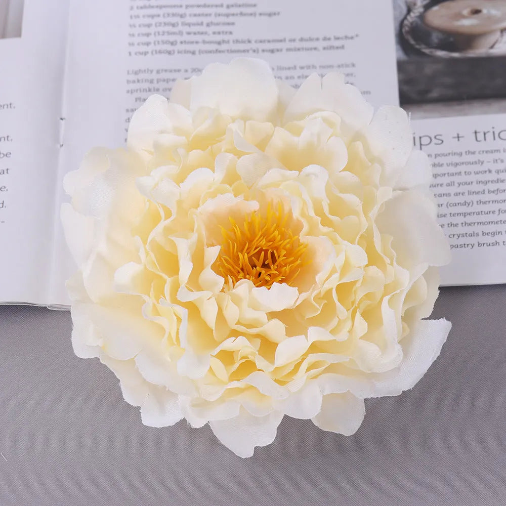 Silk simulation peony flower head in six colours for wedding decoration and photography props