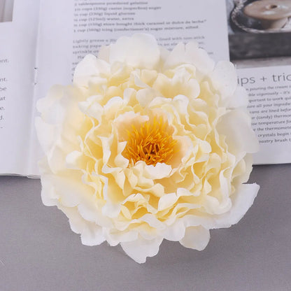 Silk simulation peony flower head in six colours for wedding decoration and photography props