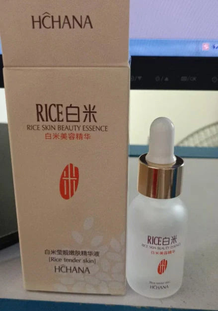 15ml bottle of White Rice Rejuvenating Moisturising Essence serum with white rice germ extract