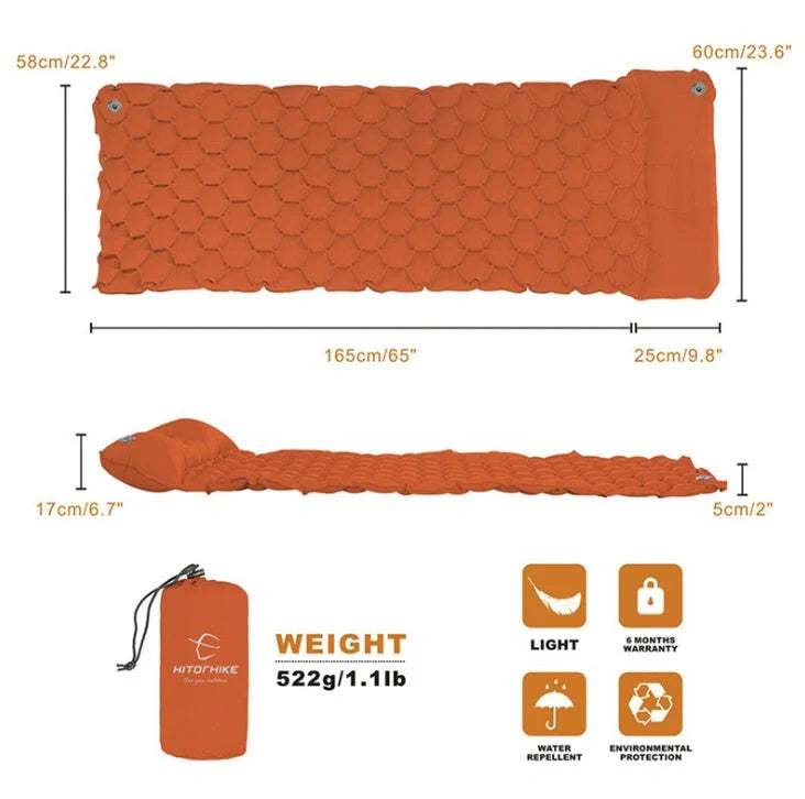 Premium inflatable camping mattress with honeycomb design for outdoor adventures