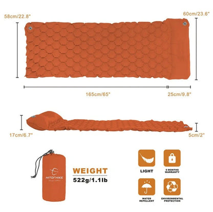 Premium inflatable camping mattress with honeycomb design for outdoor adventures