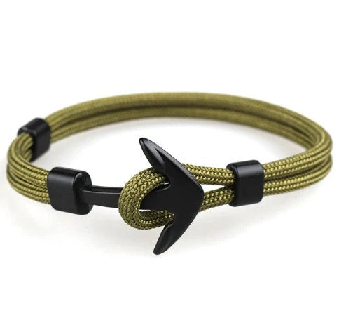 Stylish unisex anchor bracelet with hand strap, perfect for nautical fashion enthusiasts