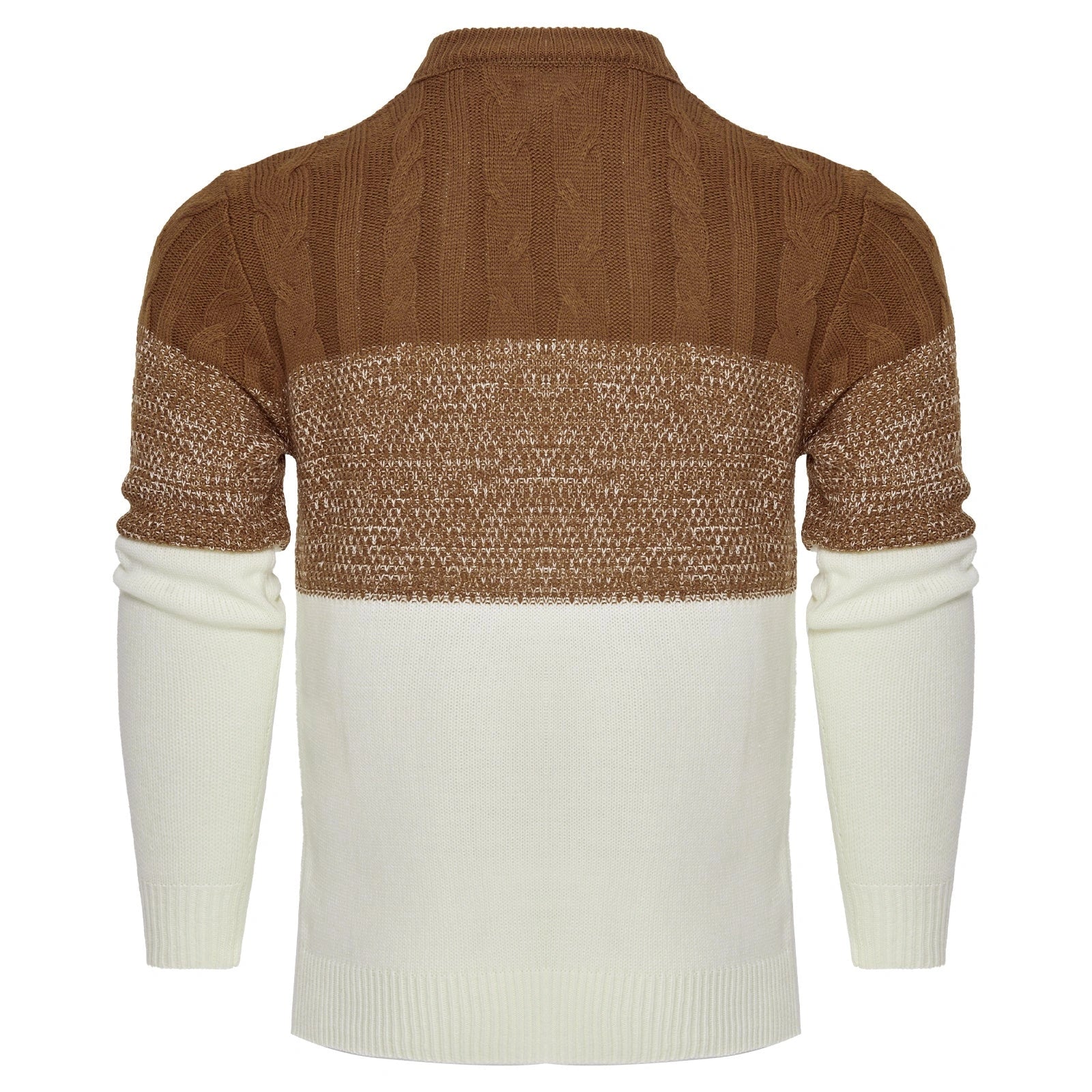 Men's Casual Cable Knit Colour Block Sweater in various colours for stylish comfort