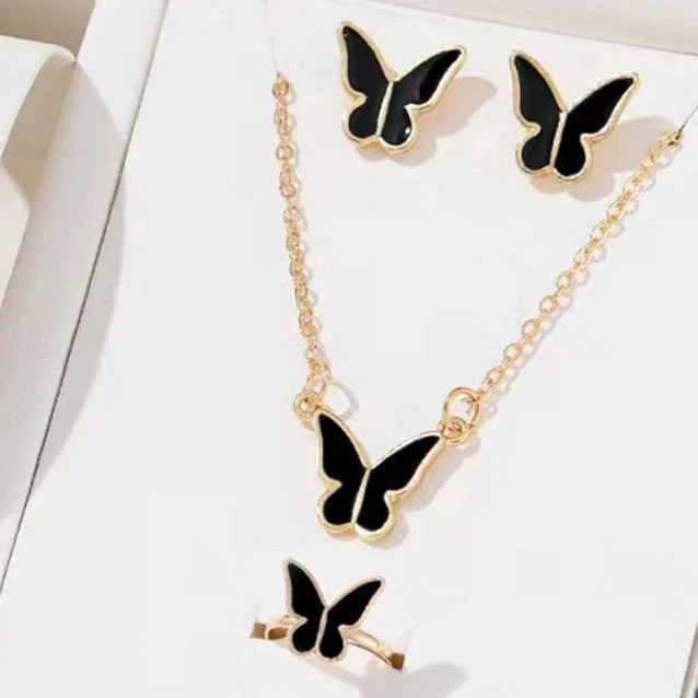 5PCS Fashion Butterfly Pendants Jewelry Set for Women in various colours