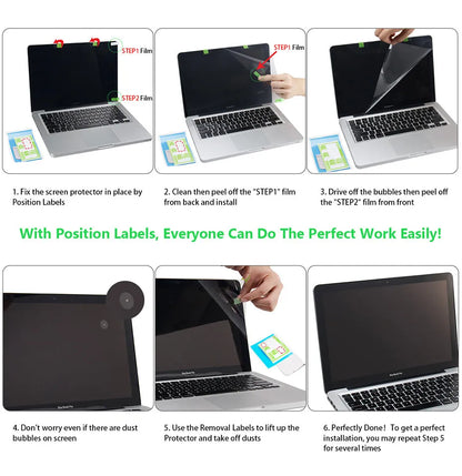 Matte screen protector film for MacBook Pro 13 inch 2016-2019 and MacBook Air 11.6 13.3, anti-scratch, 4 H