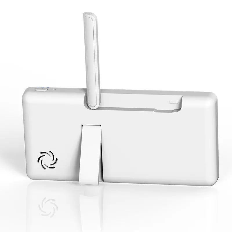 White HD wireless baby monitor with 5-inch LCD screen on a table
