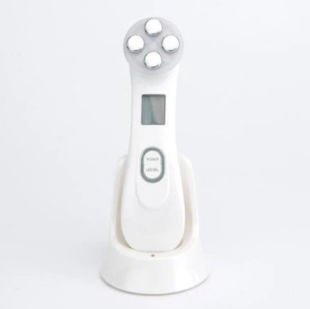 EMS radio frequency beauty instrument for skin rejuvenation in white, pink, and black