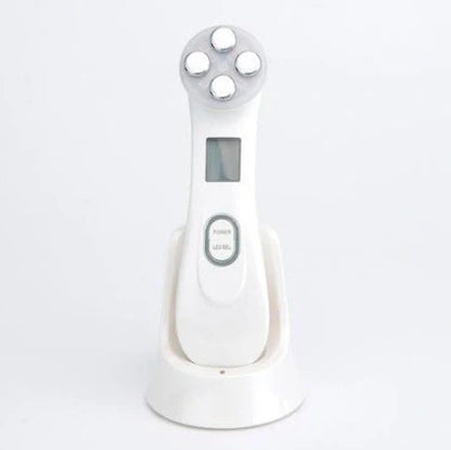 EMS radio frequency beauty instrument for skin rejuvenation in white, pink, and black