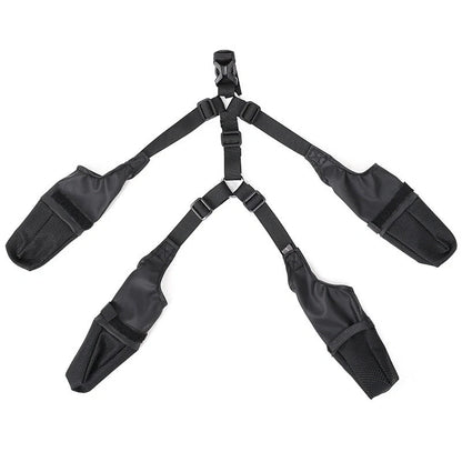 Adjustable waterproof dog boots with non-slip soles in black
