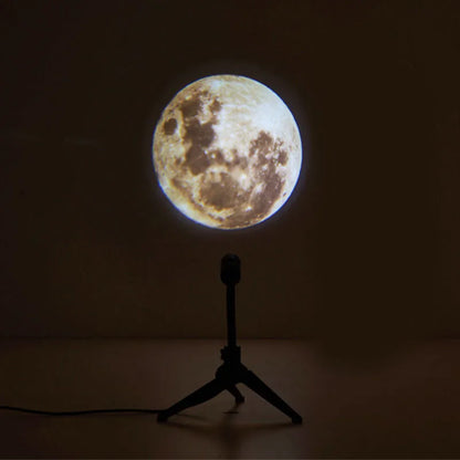 White ABS star projector lamp with adjustable hose, projecting an image of the earth onto a wall.