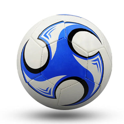 PVC machine-seam training football shown in red whirlwind colour design for size 4.