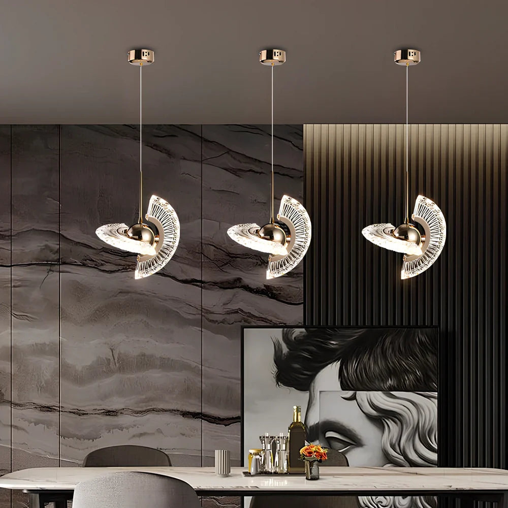 Zinc alloy UFO chandelier with fishing line design and adjustable 2m height