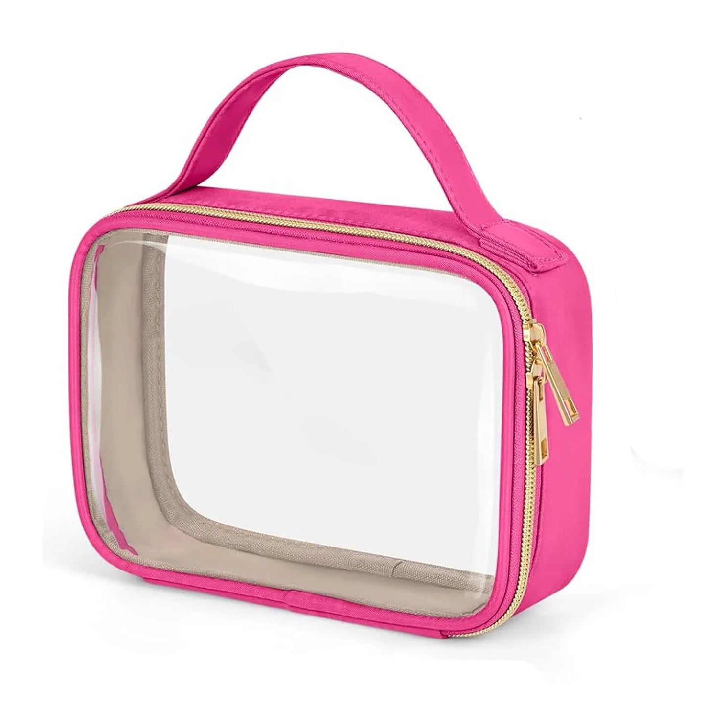 Transparent PVC lipstick storage bag with detachable chain showing 7.85-inch dimensions
