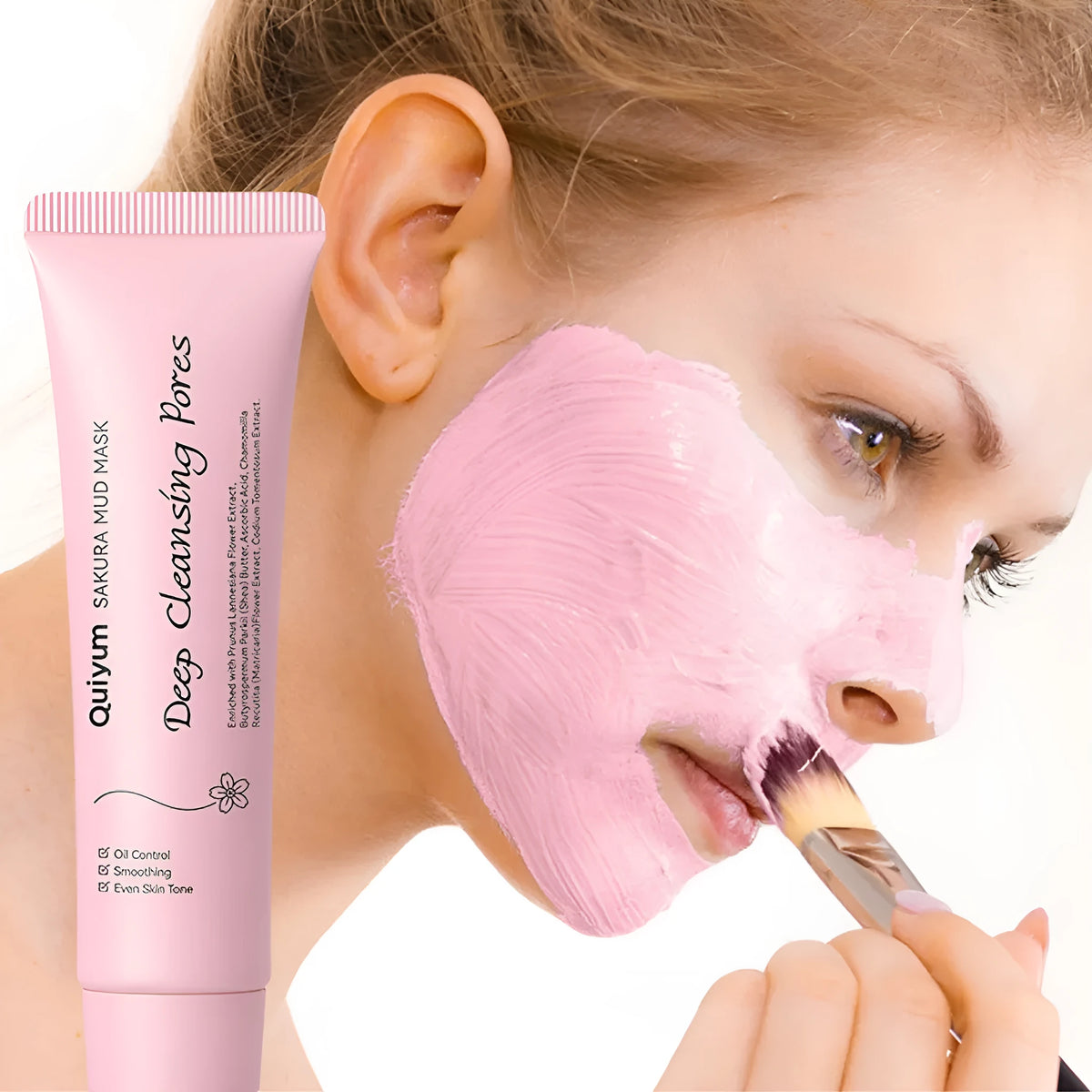 30g cherry blossom mud mask sachet for facial cleansing and hydration