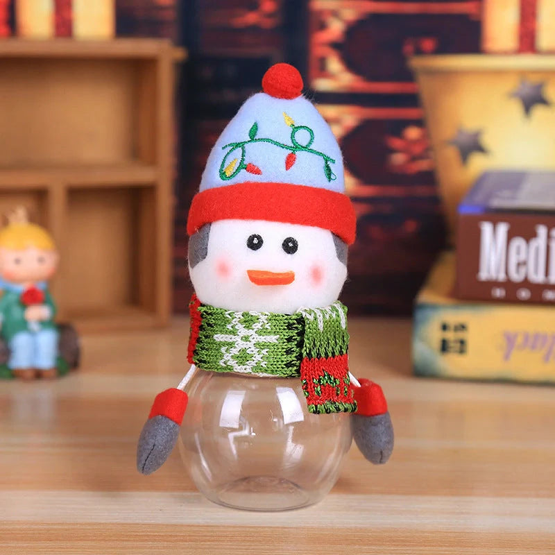 Christmas Candy Jar with festive toy lid for holiday treat storage