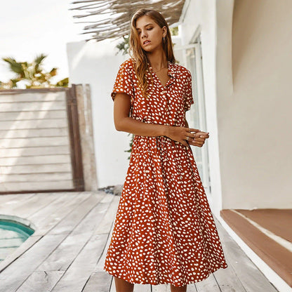 Women's Wave Point Short Sleeve Dress in various colors and sizes