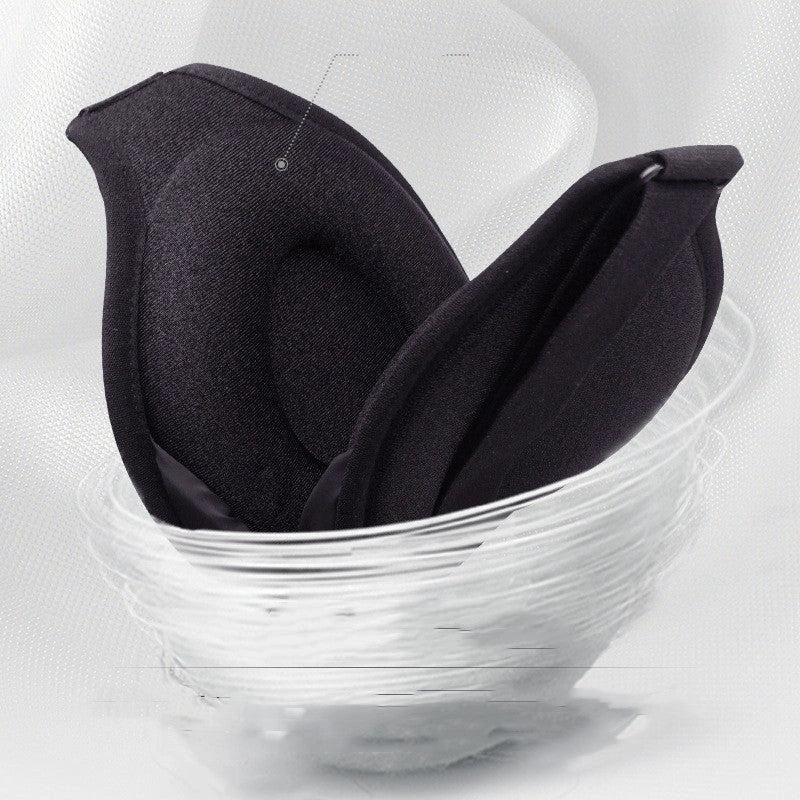 3D No Nose Wing Eye Mask in black with memory foam for fatigue relief