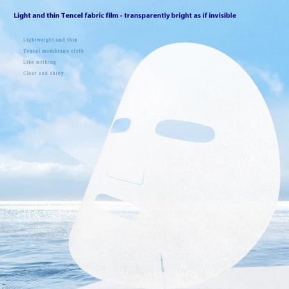 Tencel facial mask tissue sheet measuring 20cm x 25cm with invisible hydrating properties