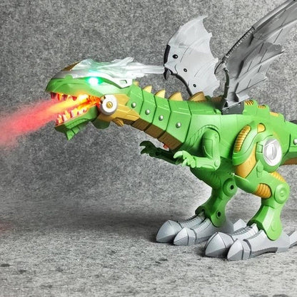 Intelligent Robot Toy Dinosaur with water spray feature in green and white