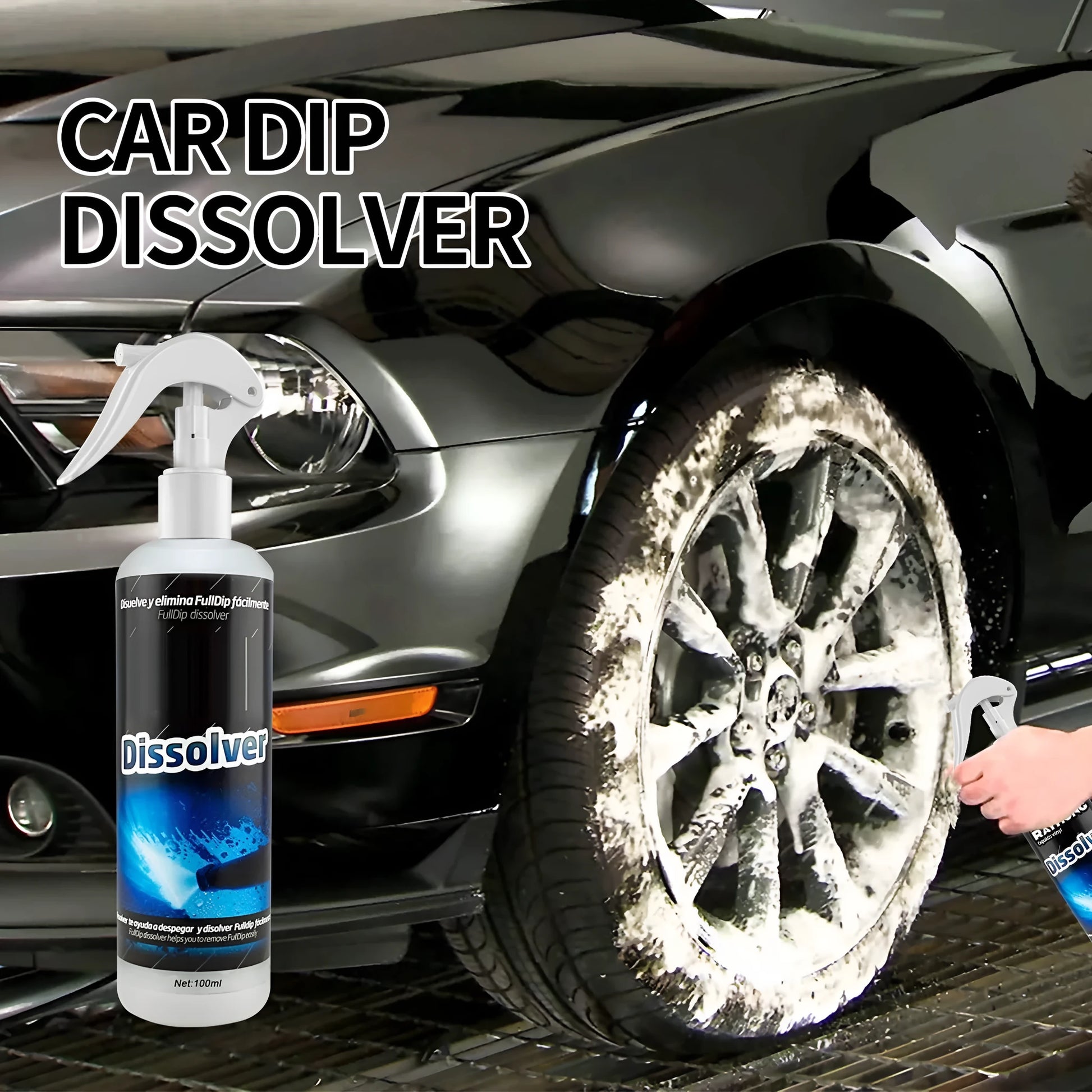 100ml bottle of car interior foam cleaning spray for seat and dashboard stain removal
