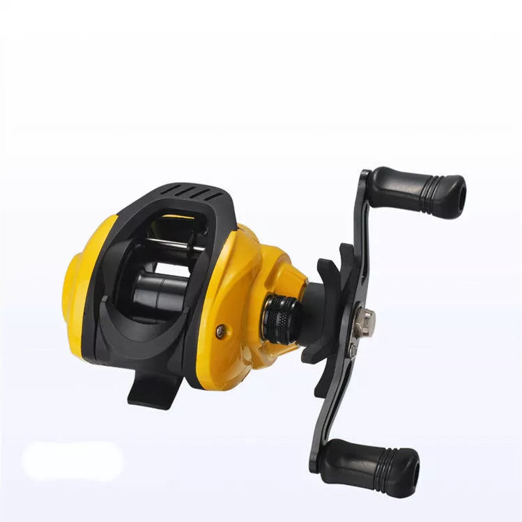 Small Yellow Water Drop Wheel Fishing Reel with 17+1 bearings and 8KG braking force