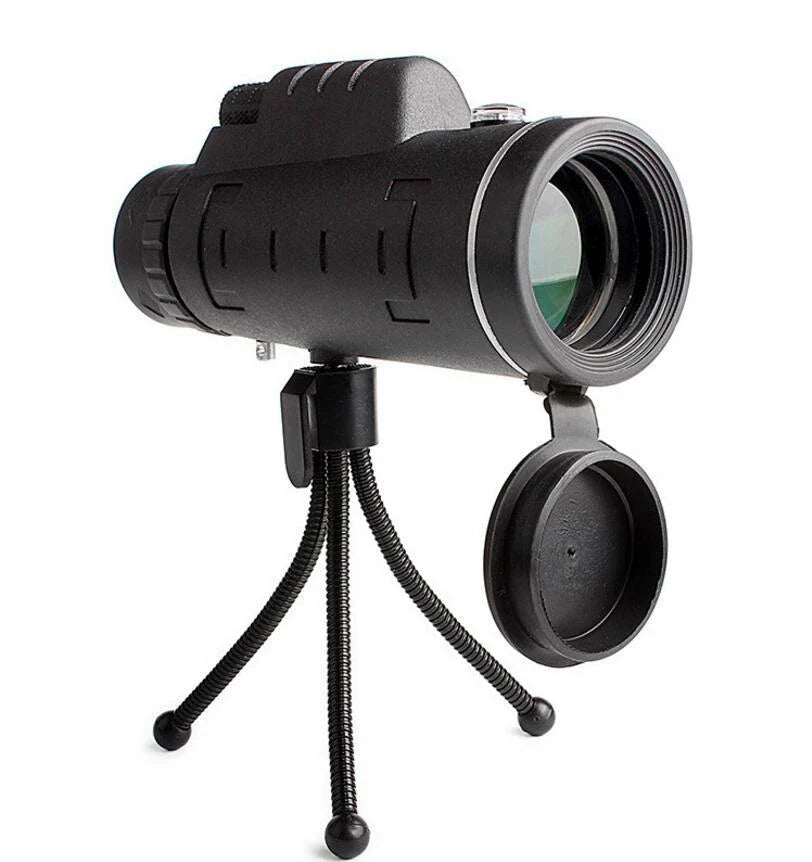 40x60 monocular telescope with compass and tripod mount for smartphones, perfect for outdoor adventures, birdwatching, and sports viewing