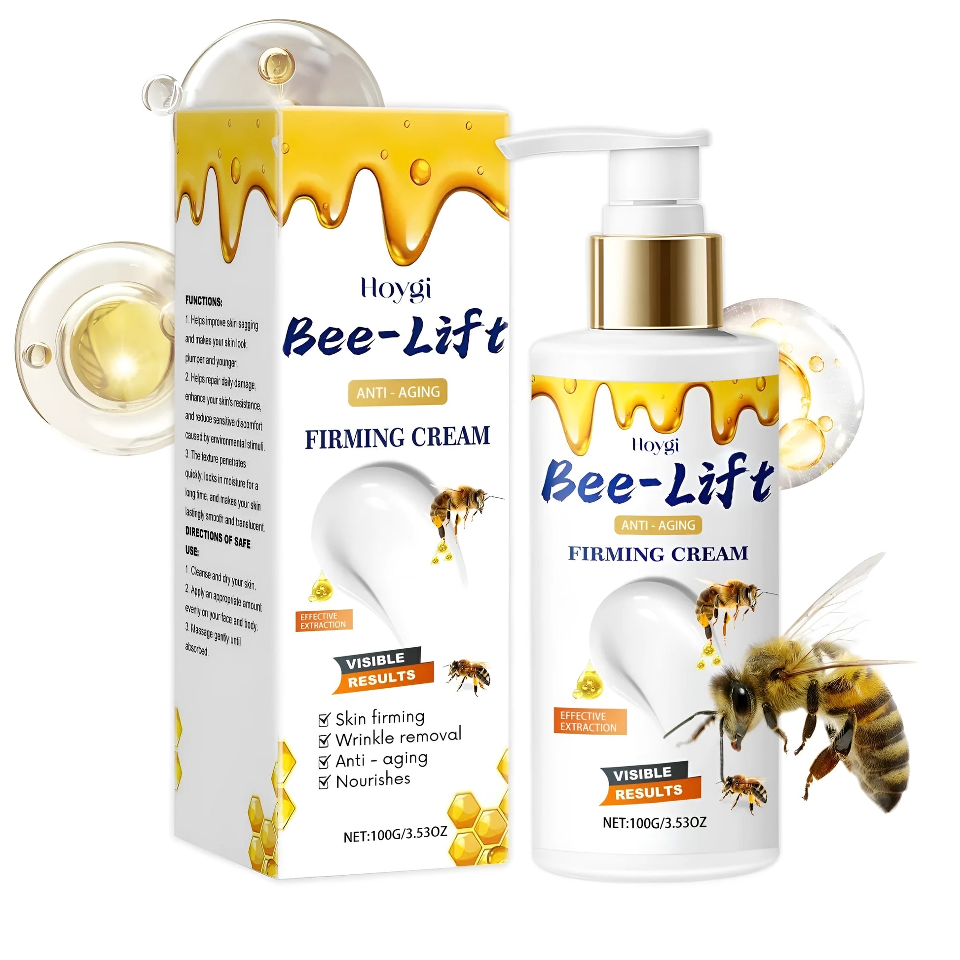 100g jar of bee venom firming cream with hyaluronic acid for facial skincare