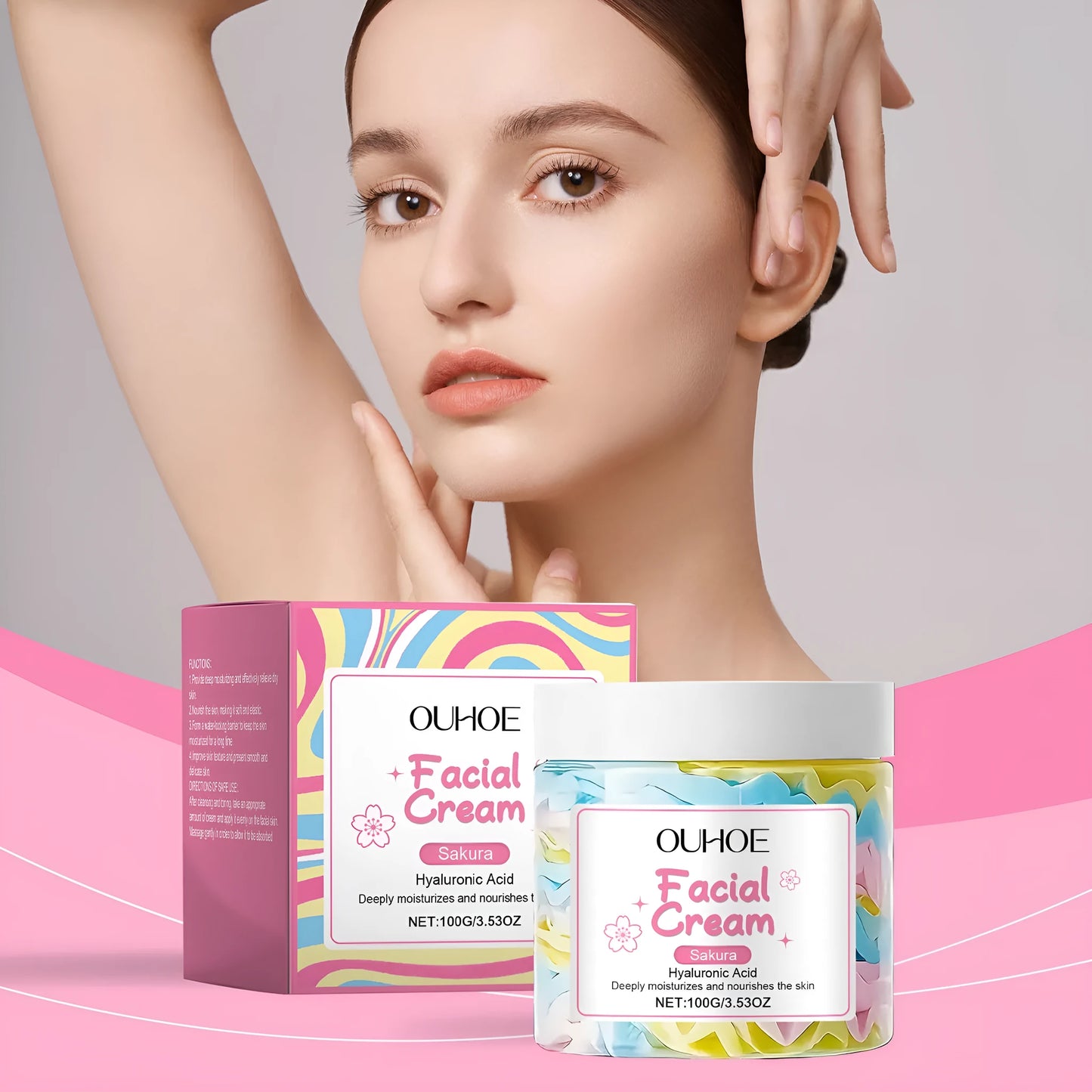 Sakura Butter Cream 100g moisturising face cream in 5.7cm cube jar