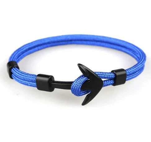 Stylish unisex anchor bracelet with hand strap, perfect for nautical fashion enthusiasts
