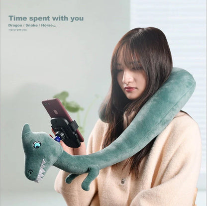 Cosy U-Shaped Pillow with Built-In Phone Holder - Luxurious Velvet Comfort in a Variety of Charming Colours