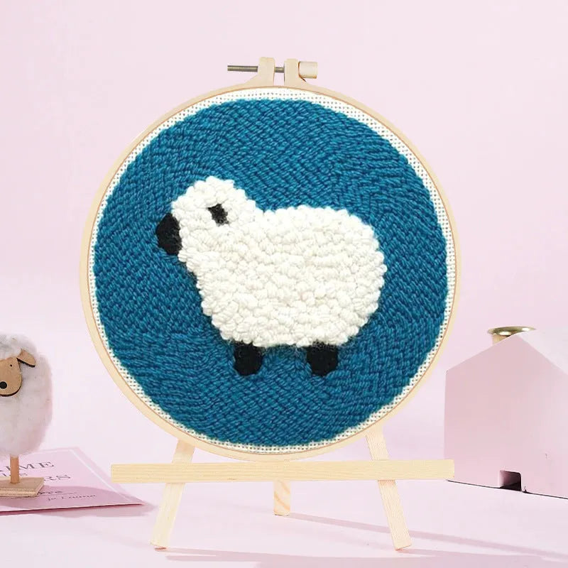 Chinese-style handmade embroidery wall art with traditional floral pattern on white fabric