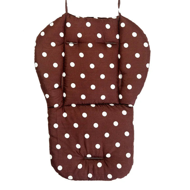 Cotton double-sided baby car mat cushion in five colours on a pram seat