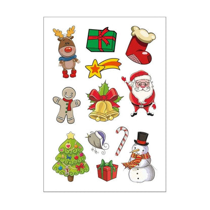 Glowing Christmas Santa Claus tattoo stickers in various festive designs